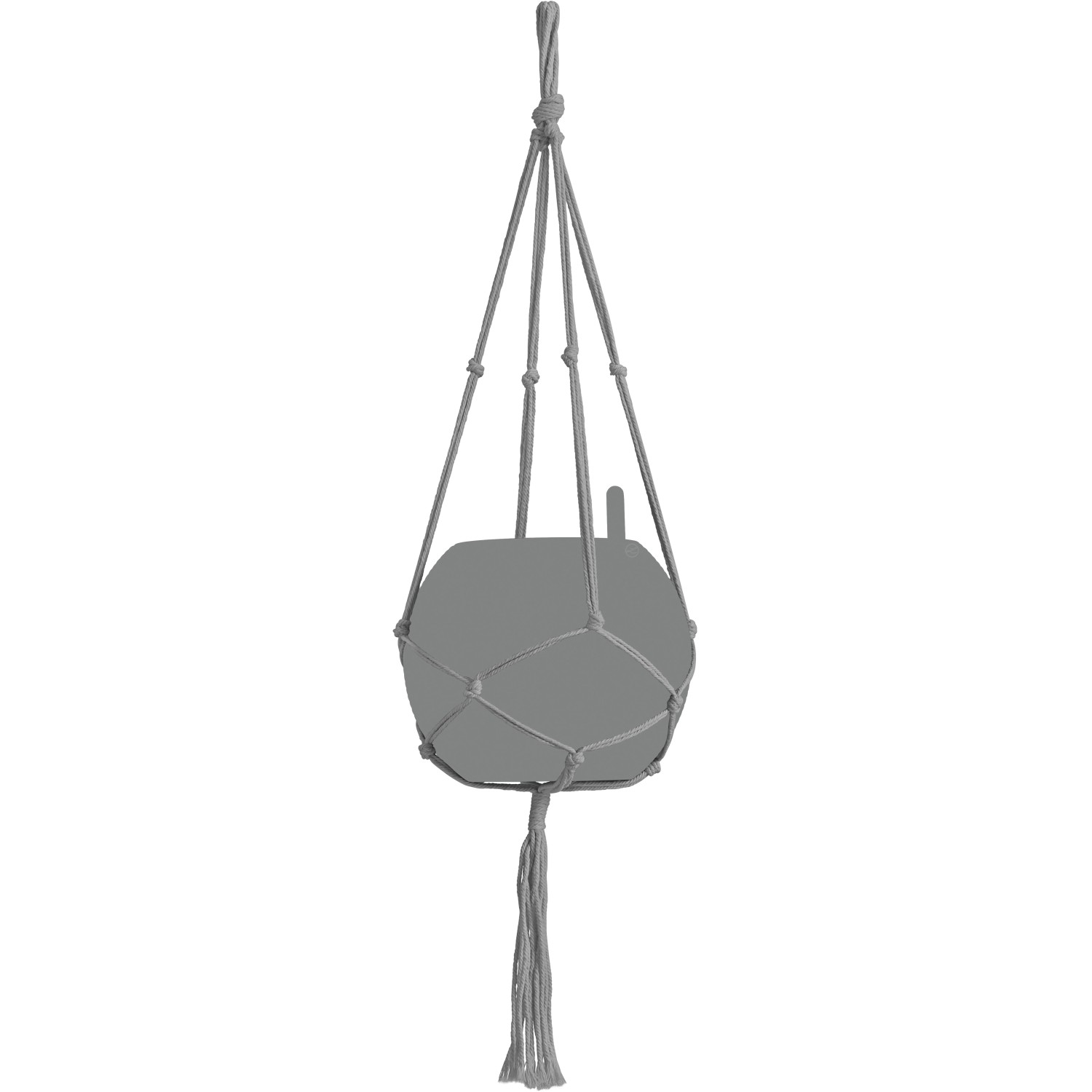 E-shop Lechuza Macramé záves na kvetináč Cotton Pure sivý 90 cm