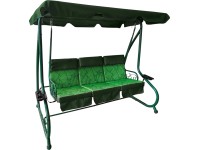 Hollywoodska hojdačka Talca 3miestna, motív kvetov antracit/zelená,124x204x170cm