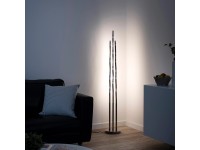 Just Light. Stojaca LED lampa Wave, 28W, 3650lm, 3000K, oceľová, pr. 24 x 151cm