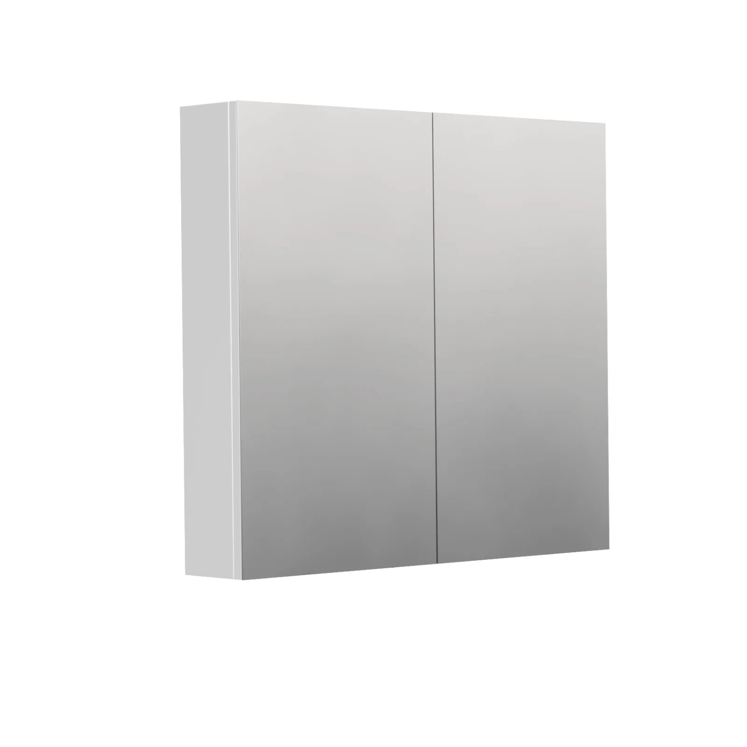 E-shop INTEDOOR Zrkadlová skriňa BEE, 2 dvere, el. zásuvka, IP44, š. 80cm, biela mat