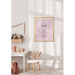 Komar nástenný obraz Stitch Always an Angel, 40x50 cm, do detskej izby.