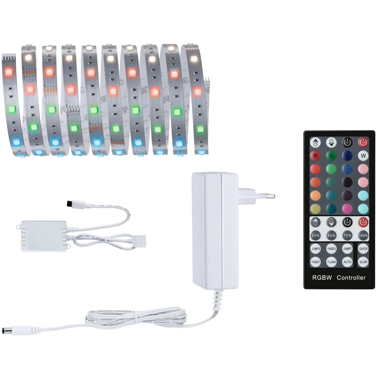 E-shop Paulmann MaxLED 250 zákl. súprava RGBW 3000K, IP20, 20W 230/24V 24VA strieb. 3 m
