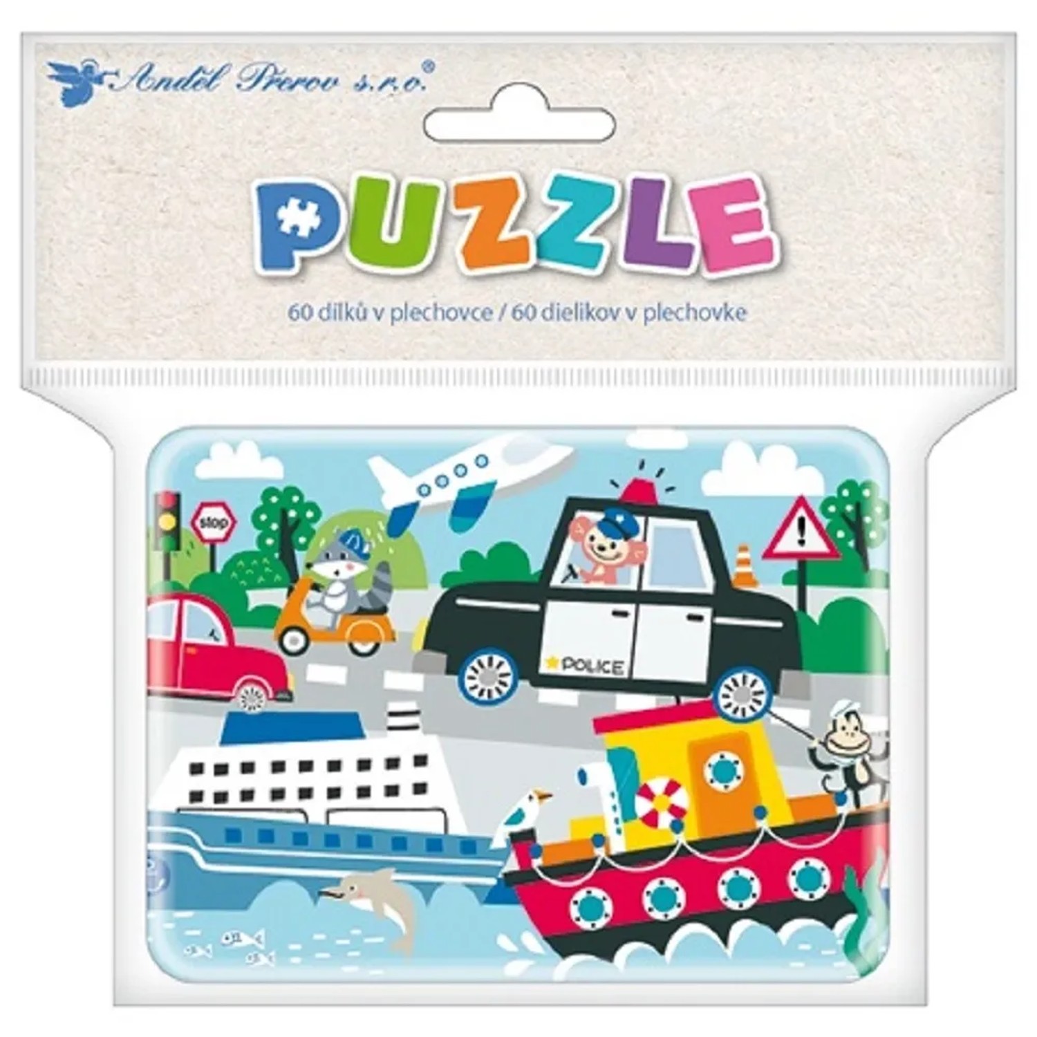 E-shop Anděl Přerov Puzzle doprava v plech. krabičke, 60 dielikov