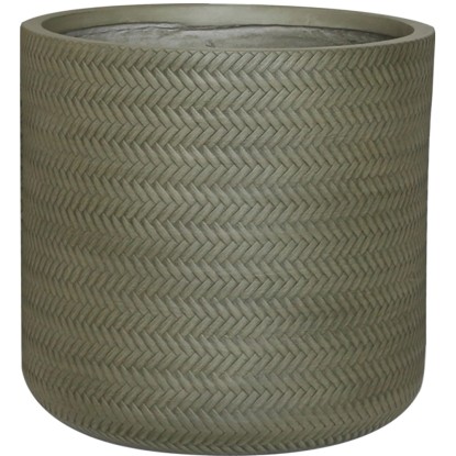 Obal na kvetináč okrúhly vzor vrkoča, zelený, Fibre-Clay, 43 x 43 cm