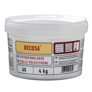 4kg vedro lepidla na polystyrén Decosa. Lepidlo bez rozpúšťadiel na polystyrénové dosky.