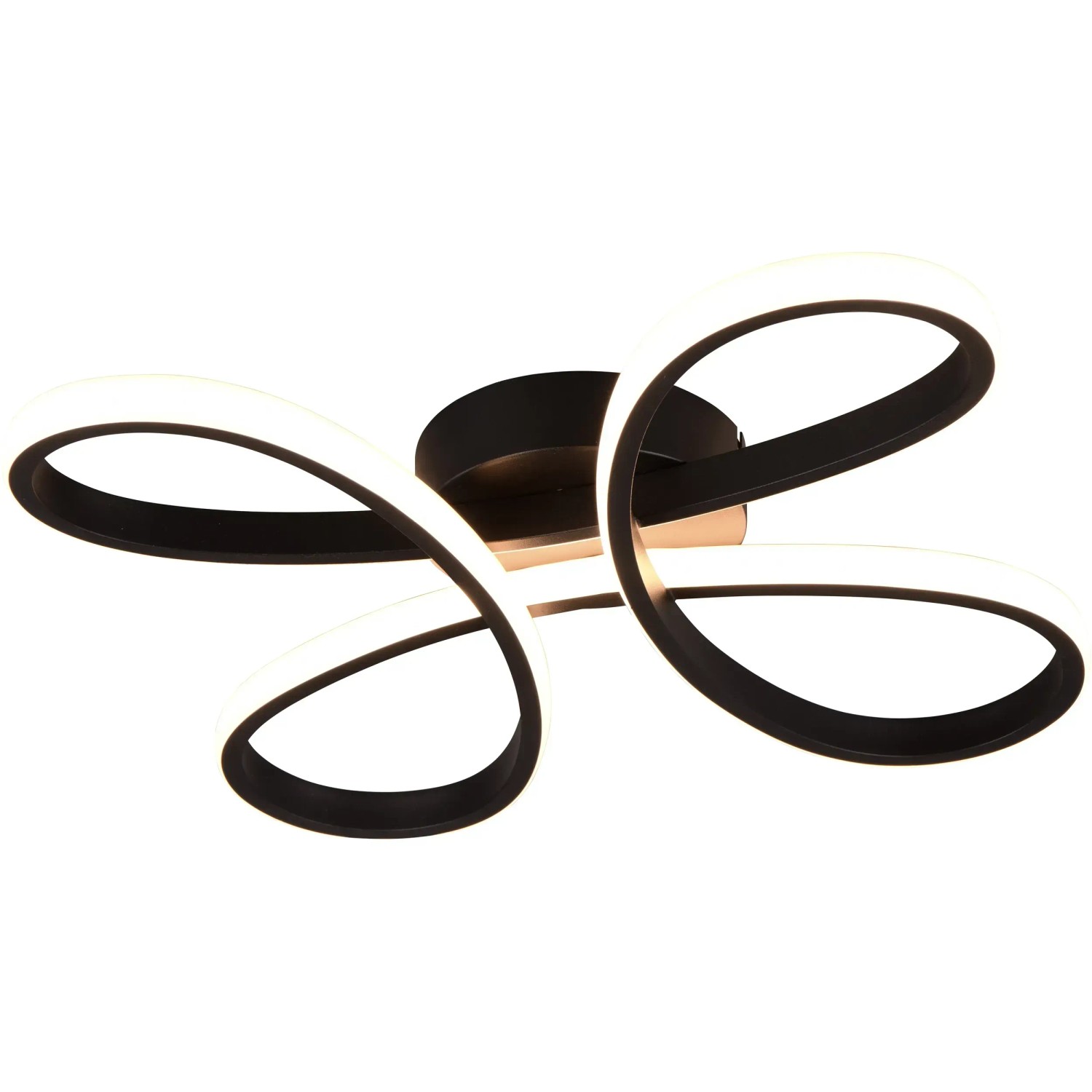 E-shop Trio Stropné LED svietidlo Fly, 22W, 3000K, 2600lm, matná čierna, 40 x 40 cm