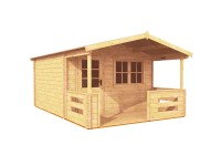 Maone Drevený záhradný domček Bara A1 s terasou a podlahou, 348 x 451 cm
