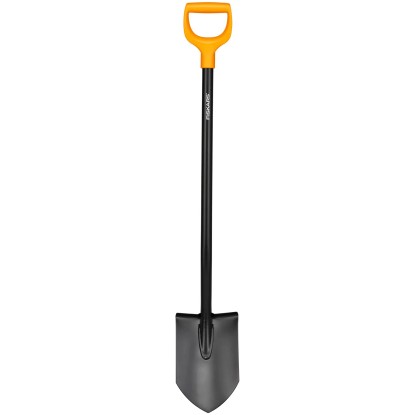 Rýľ špicatý záhradný Fiskars Solid s rukoväťou D, ideálny na kopanie a ohraničovanie trávnika.