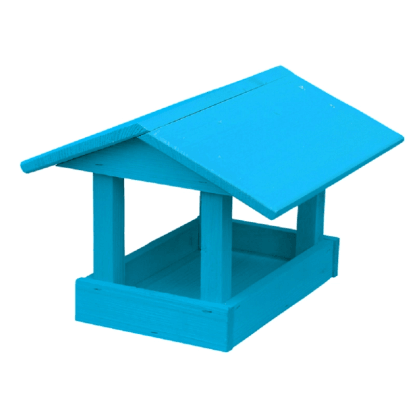 Krmítko Drevené kŕmidlo modré 21 x 27 x 29 cm