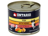 Ontario Konzerva pre psov Adult s rybím mäsom s bylinkami 200 g