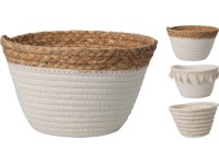 Koopman Úložný košík z vodného hyacintu a bavlny, rôzne druhy, pr. 22 x 14 cm