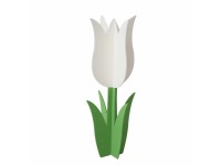 Boltze Dekoratívna figúrka tulipán Tulip bielo-zelený 120 x 51 x 51 cm, 1 ks