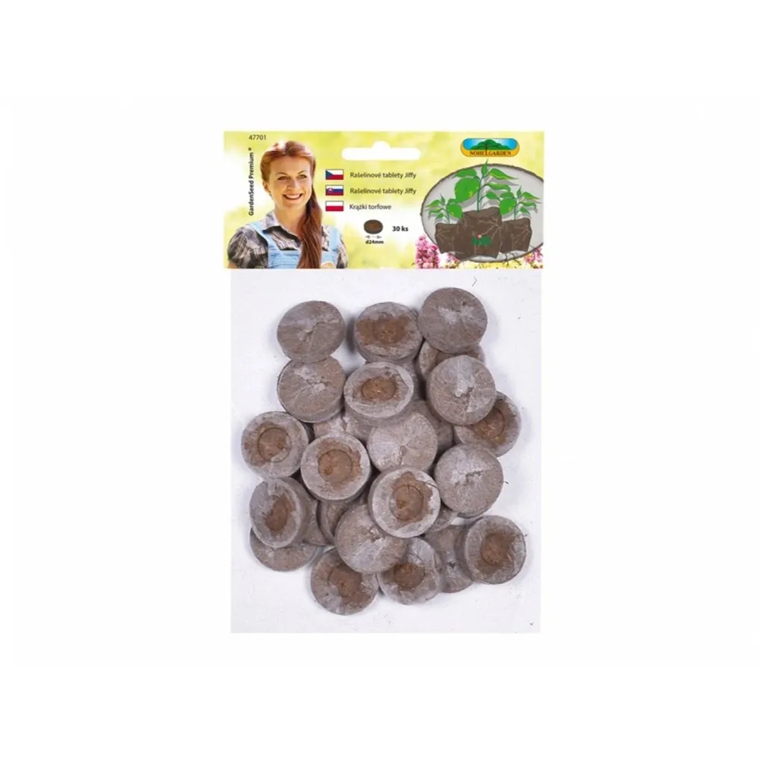 E-shop NOHEL GARDEN Tableta rašelinová, pr. 24 mm, 30 ks