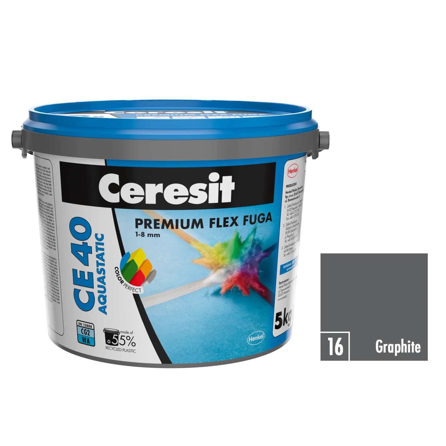 E-shop Ceresit Flexibilná škárovacia hmota CE 40 Aquastatic Graphite, 5 kg