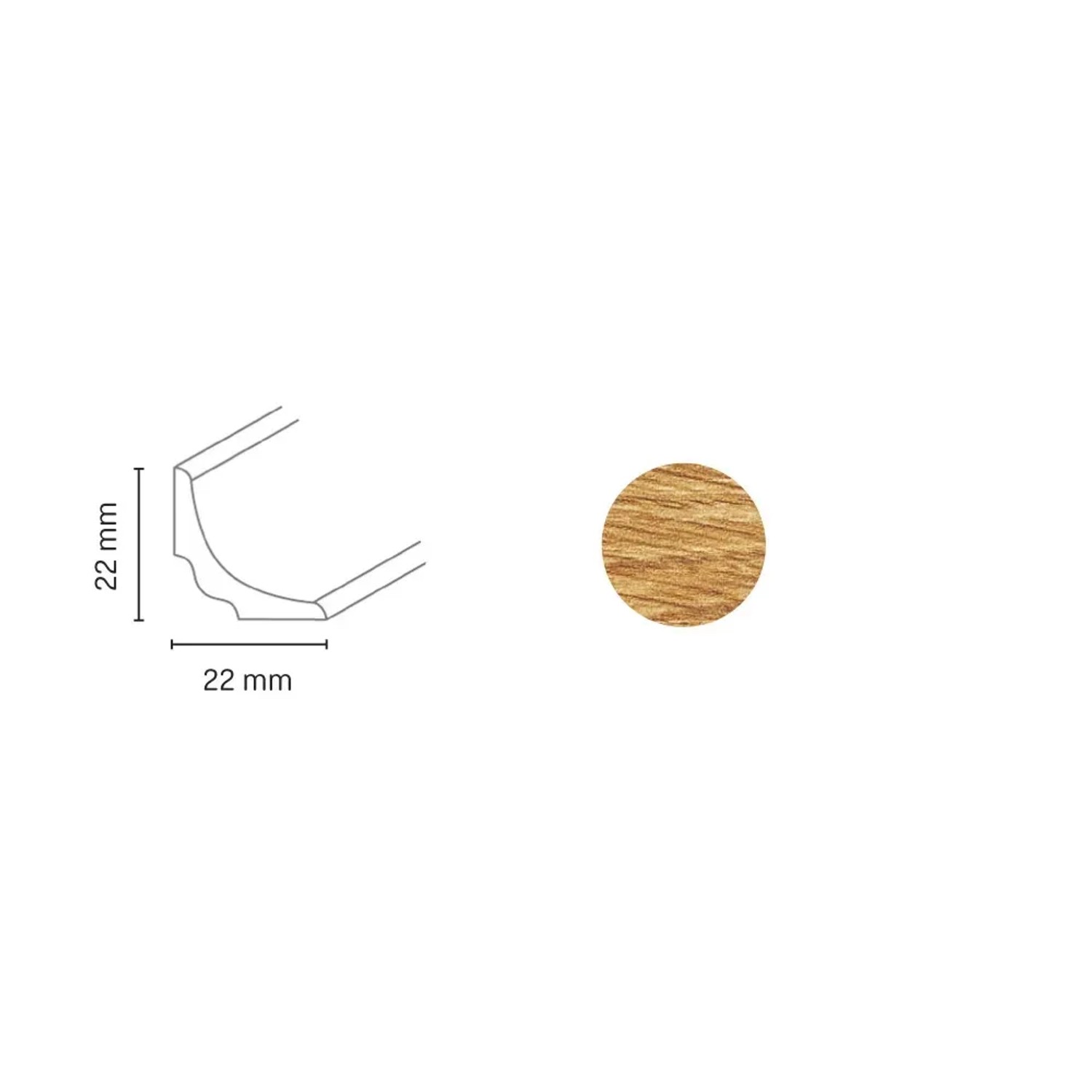E-shop Döllken Profiles Profil na začistenie kútov HK 22/22 2171 dub tm. 22x22x2500 mm