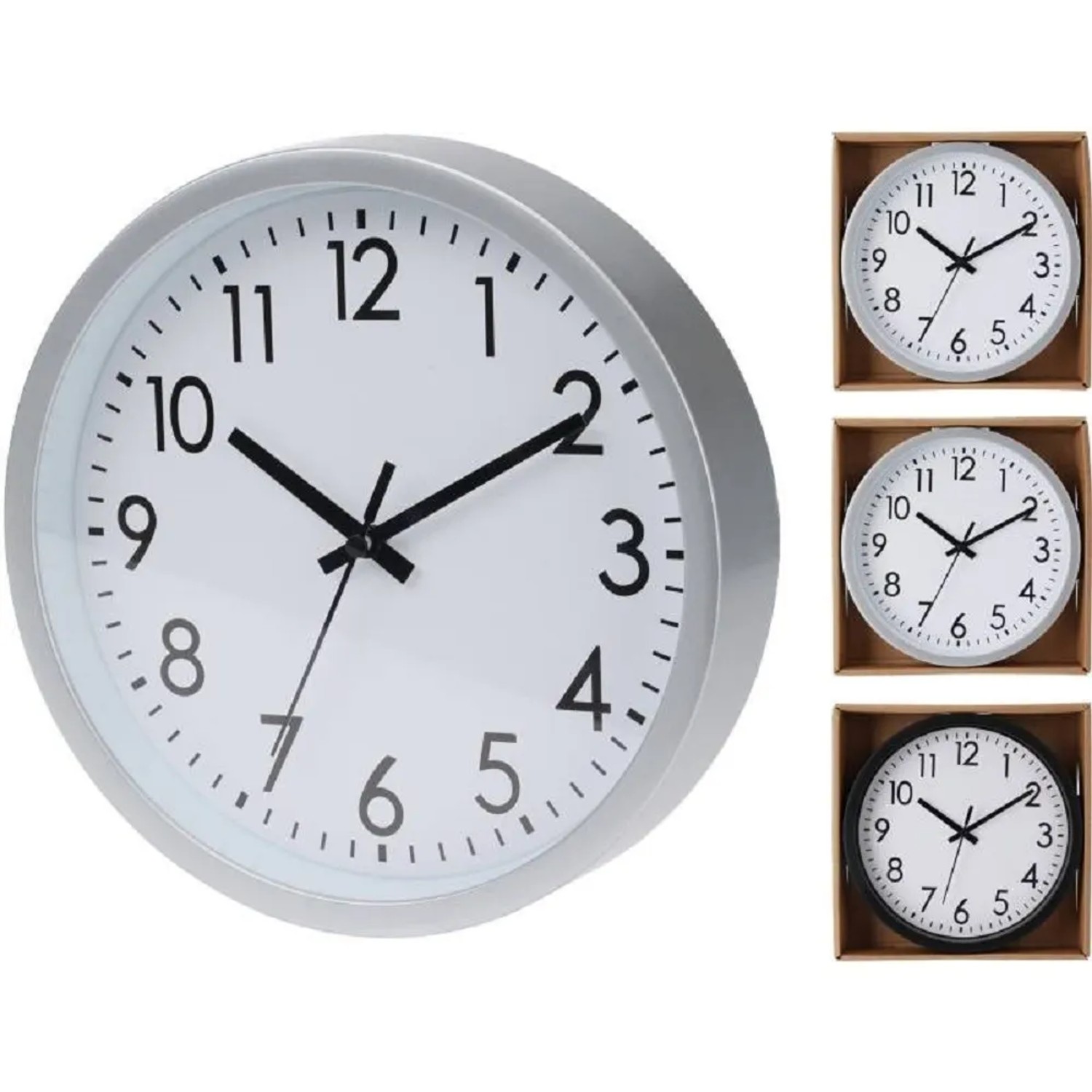 E-shop Koopman Nástenné hodiny, biely ciferník, rôzne varianty, pr. 20 cm