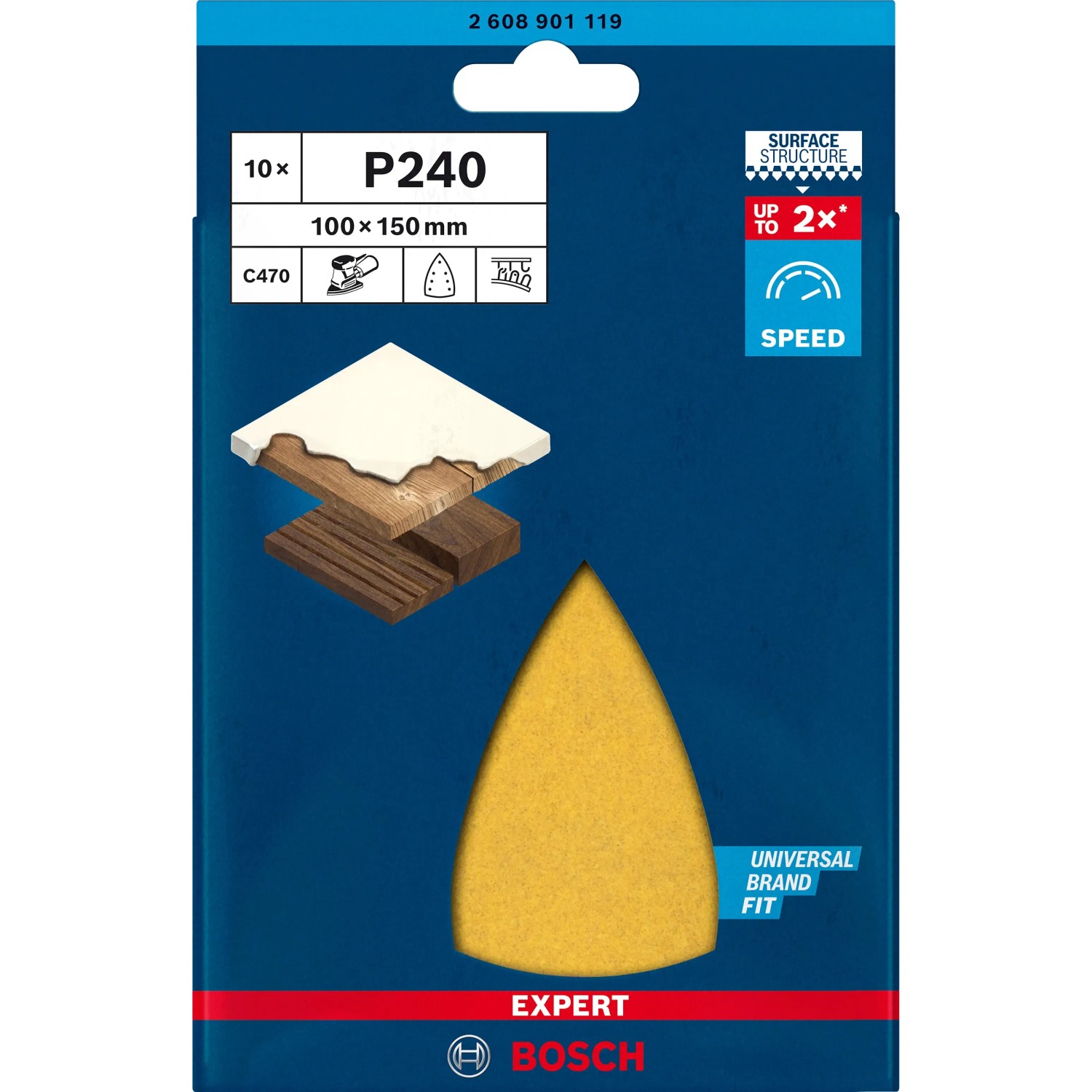 E-shop Bosch Brúsny list Expert C470, P240, 100 x 150 mm, 10 ks