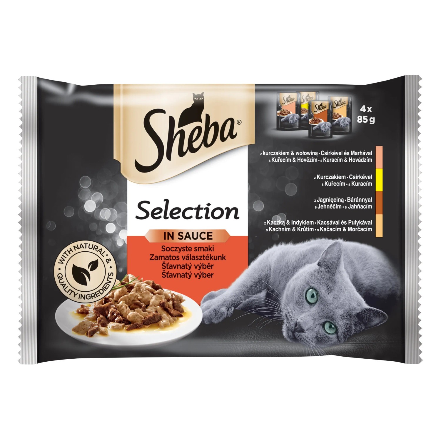 E-shop Sheba Kapsičky pre mačky Selection s hovädzím, jahňacím, kuracím a morčacím 4 x