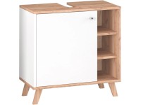 Astor Skrinka pod umývadlo Sven, 1 dvierka, svetlý dub/biela, 65 x 60,5 x 33 cm