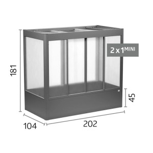 Biohort skleník Florentina Mini, tmavosivá metalíza, moderný dizajn, priehľadné steny, 202x104x181 cm.