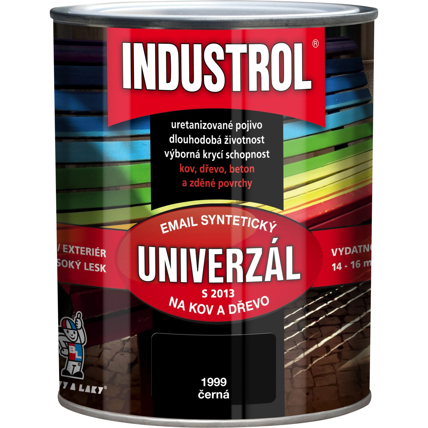 E-shop INDUSTROL Email na kov a drevo S2013 UNIVERZÁL 1999 čierna 750 ml