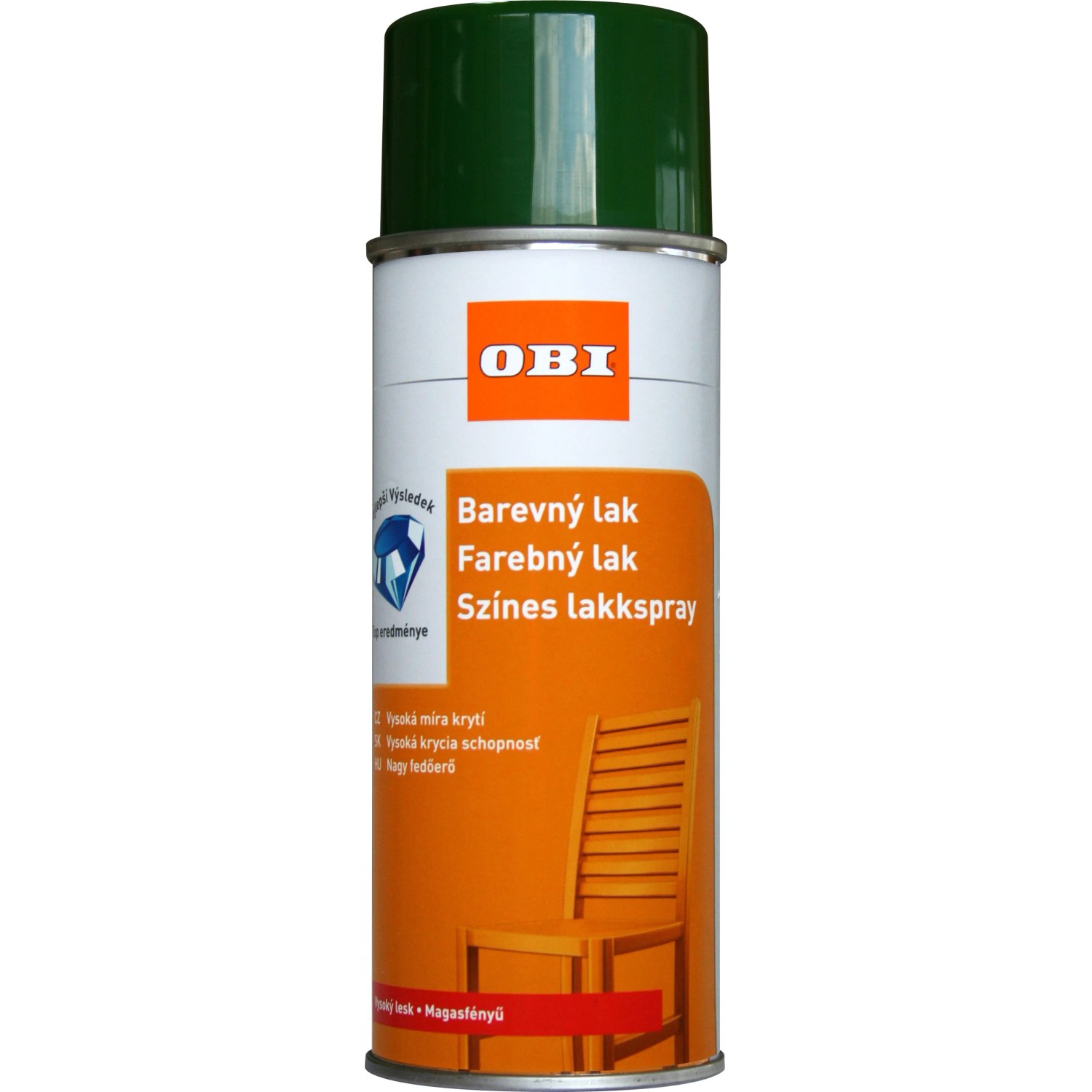 E-shop OBI Lak v spreji vysoko lesklý RAL 6002 listová zelená 400 ml