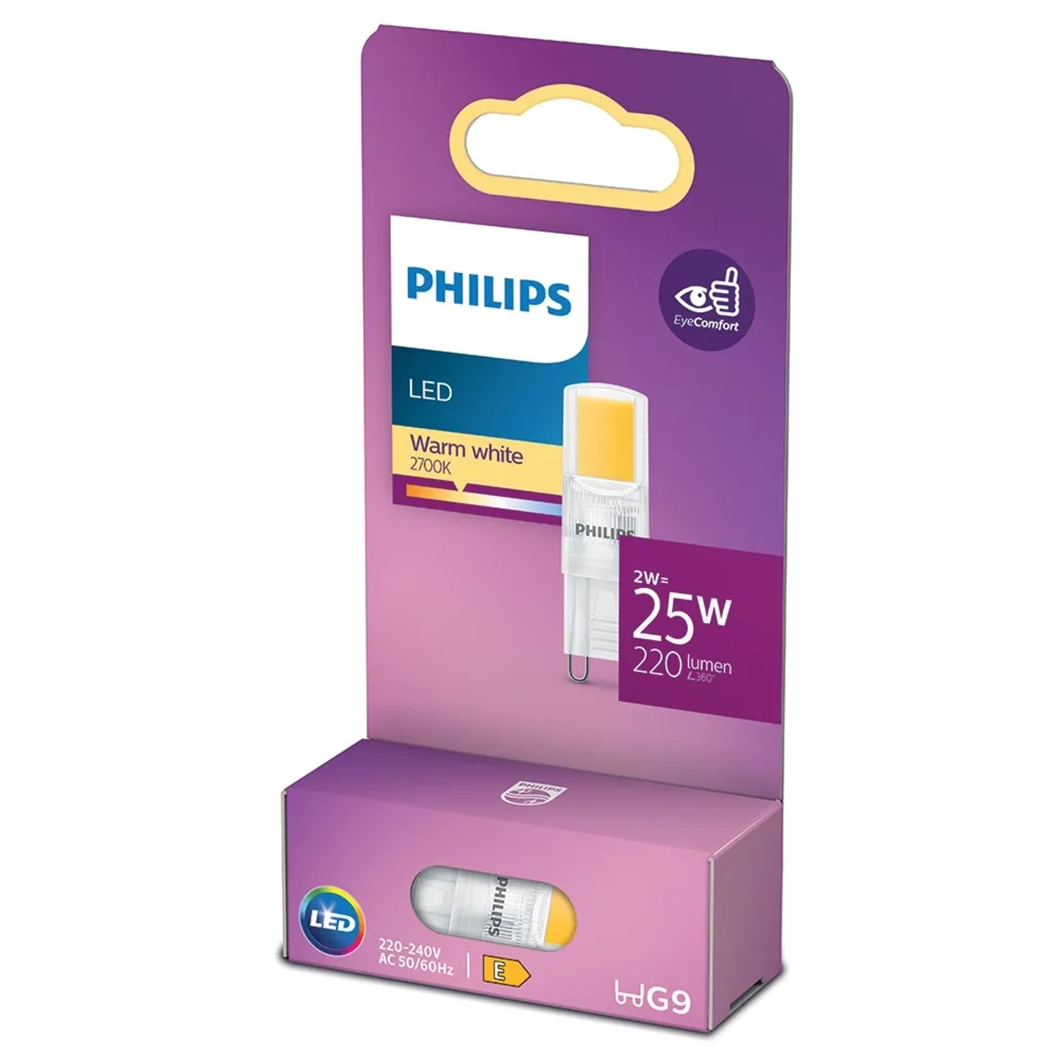 E-shop Philips Classic LED žiarovka G9, 2 W, 220 lm, 2700 K