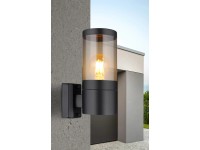 GLOBO Vonkajšie svietidlo XELOO čierna/dymová E27 60 W 102 x 240 x 155 mm