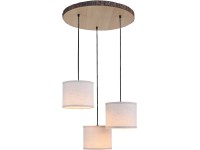 Just Light. Závesné svietidlo Bark, 3xE27, dekor dreva, pr. 52 x 120 cm