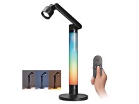 SOLIGHT LED stolná lampa 10W 600lm 3000-5000K+RGB čierna 36,5x15,5x25 cm