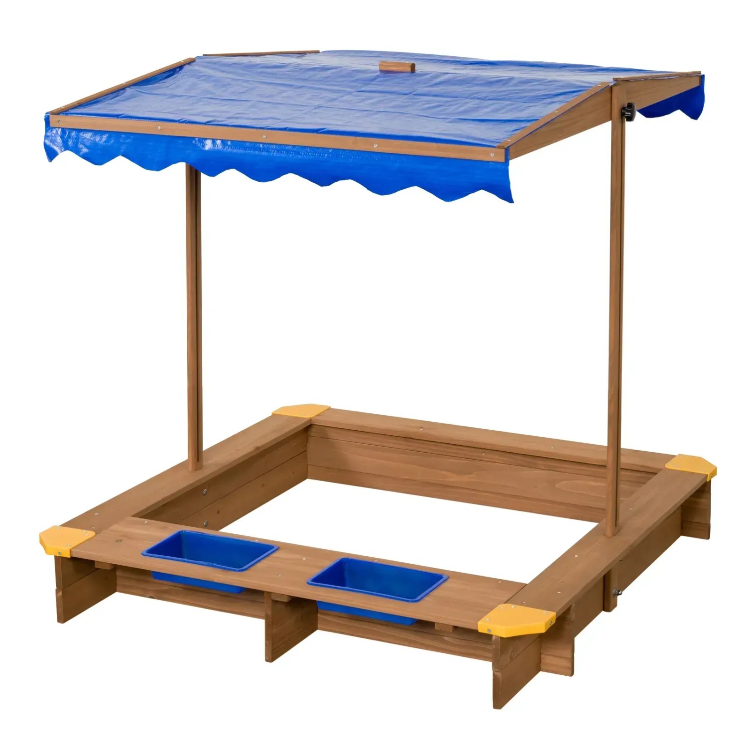 E-shop Swing King Drevené pieskovisko Ibiza so strieškou, 120 x 120 x 18 cm