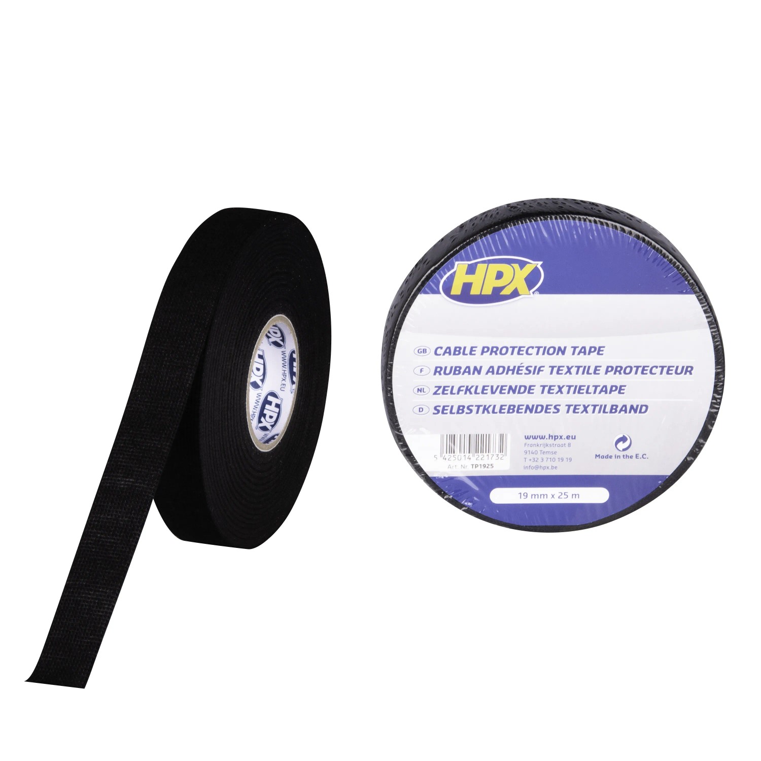 E-shop HPX Páska na káble, čierna, 19 mm x 25 m