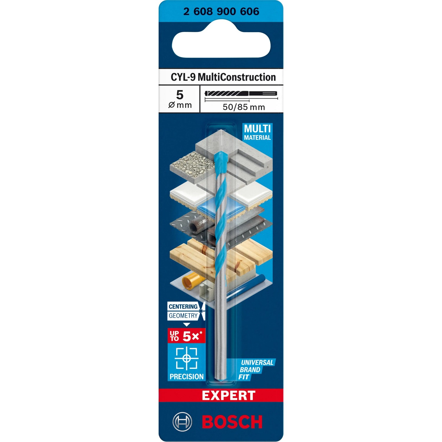 E-shop Bosch Viacúčelový vrták Expert CYL-9 MultiConstruction, pr. 5 x 50 x 85 mm