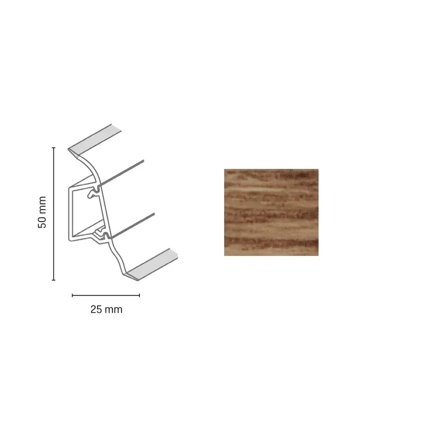 E-shop Döllken Profiles Lišta SLK 50 2129 dub cottage 50 x 25 x 2500 mm