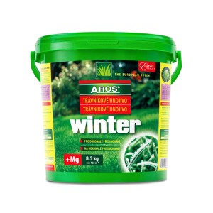 Zelené vedro AROS Winter trávnikové hnojivo s horčíkom, 8,5 kg pre cca 425 m².