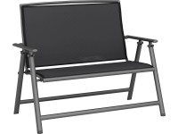 OBI Skladacia záhradná lavica Welsby antracitová sivá 96 x 118 x 67 cm