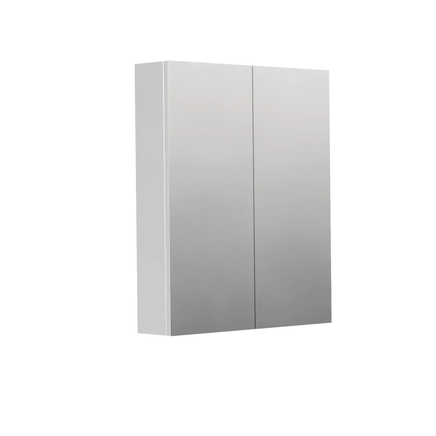 E-shop INTEDOOR Zrkadlová skriňa BEE, 2 dvere, el.zásuvka, IP44, š. 60cm, biela lesk