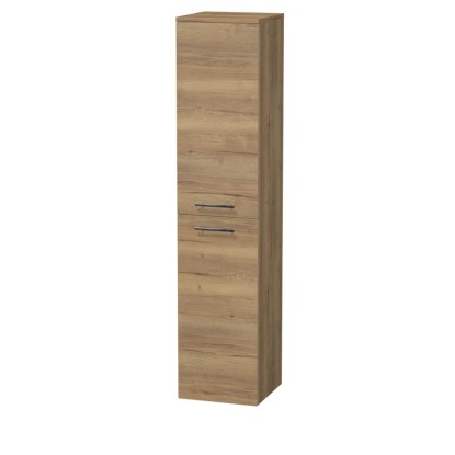 INTEDOOR Vysoká skriňa BEE, pravá, úchyt chróm, 2 dvere, š. 35 cm, dub Halifax
