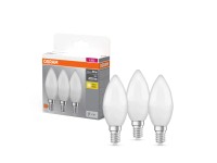 OSRAM LED žiarovka Base Classic B40, E14, 4,9 W, 470 lm, 2700 K, opálová, 3 ks