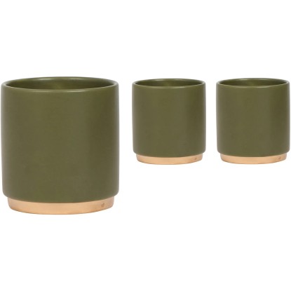 Kolibri Home Keramický obal na kvetináč Gold Foot, zelená, pr. 9 x 15 cm