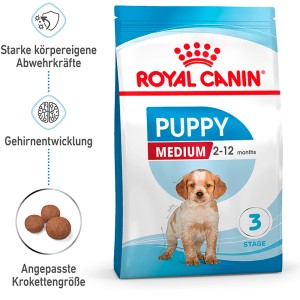 Royal Canin Medium Puppy suché krmivo 4kg pre šteniatka stredných plemien.