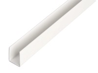 GAH Alberts U-profil, plast, biela, 20 x 21 x 1000 mm, hr. 1 mm