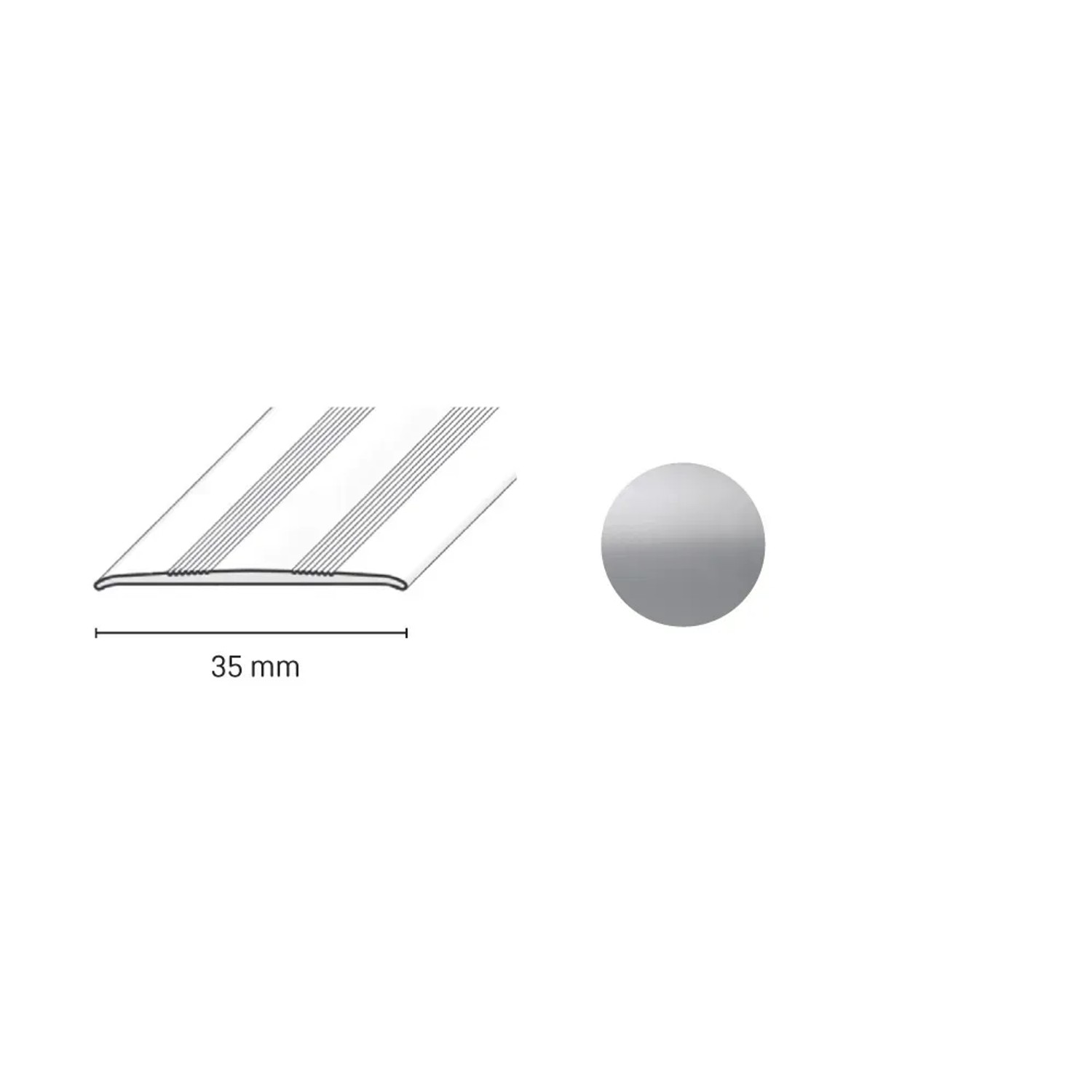 E-shop Döllken Profiles Prechodový profil DP 08 S Samolepiaca 35 x 930 mm, strieborný