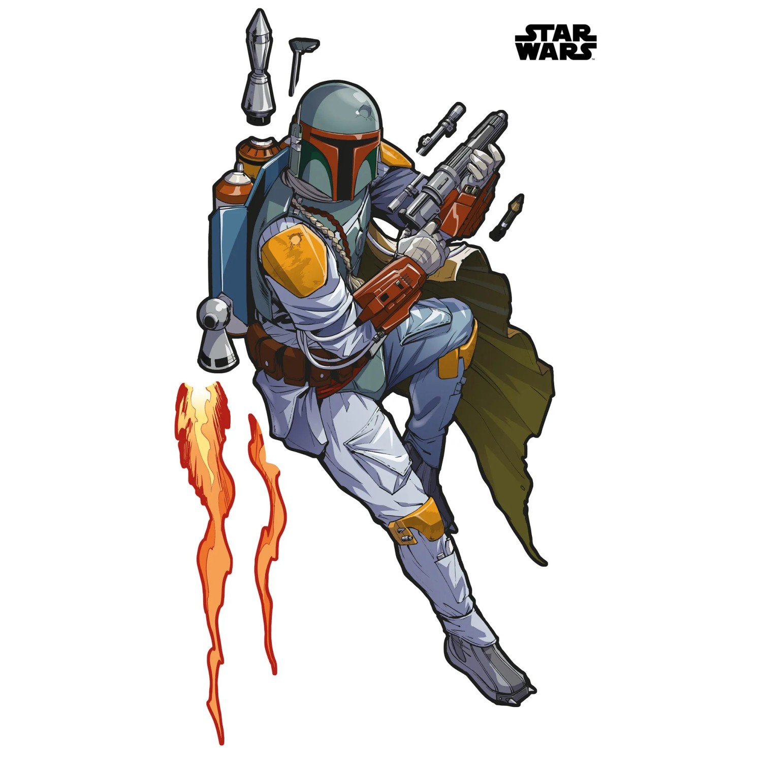 E-shop Komar Samolepiaca vliesová fototapeta Star Wars XXL Boba Fett 127 x 200 cm