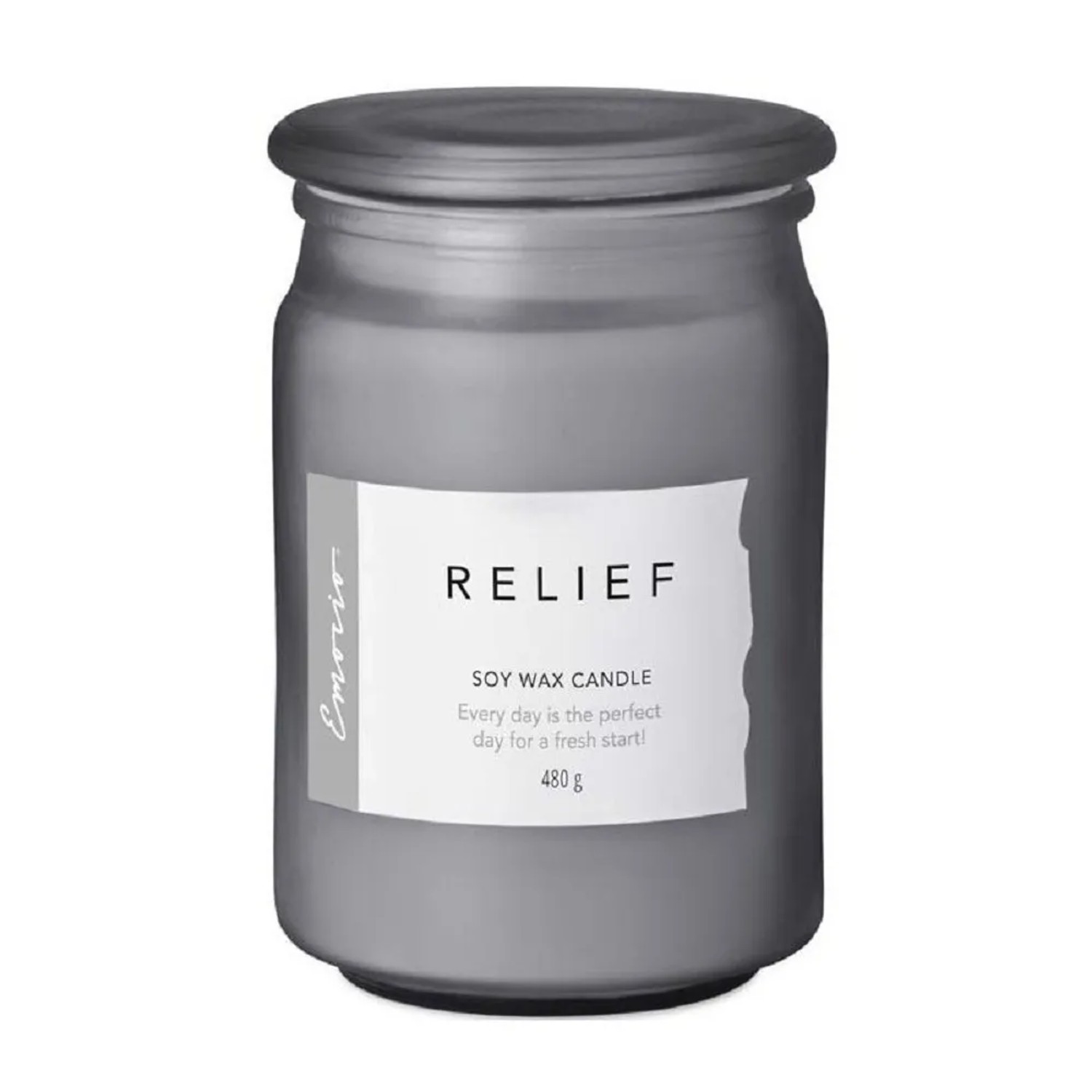 E-shop Emocio Sójová vonná sviečka v skle s viečkom Relief 480 g