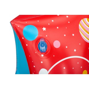 Detail: Rukávniky Bestway Astro Tiger (5-12 rokov) s červeným vzorom a modrým ventilom.