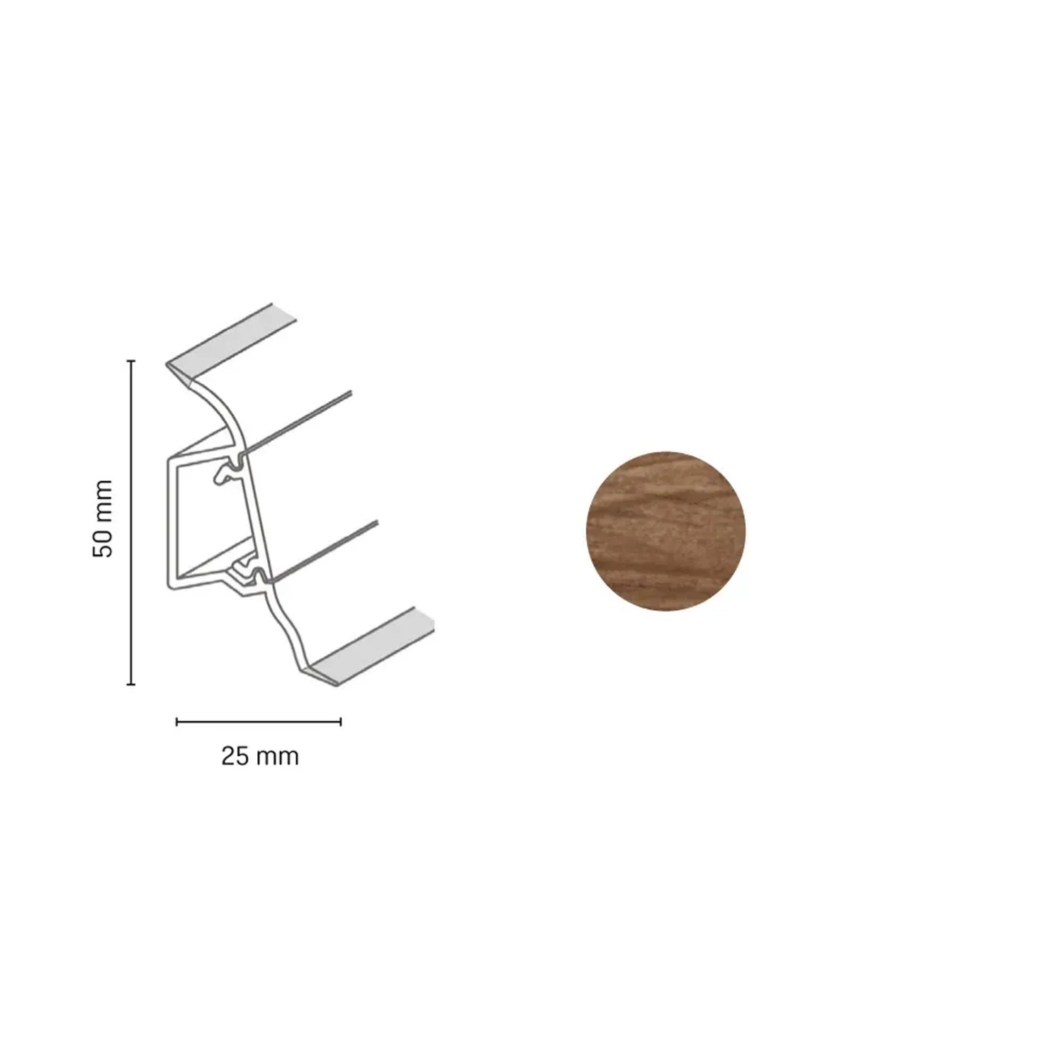 E-shop Döllken Profiles Lišta SLK 50 2143 dub brazília 50 x 25 x 2500 mm
