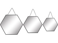 Súprava nástenných zrkadiel Minimalist Zen kov čierna 3-dielna