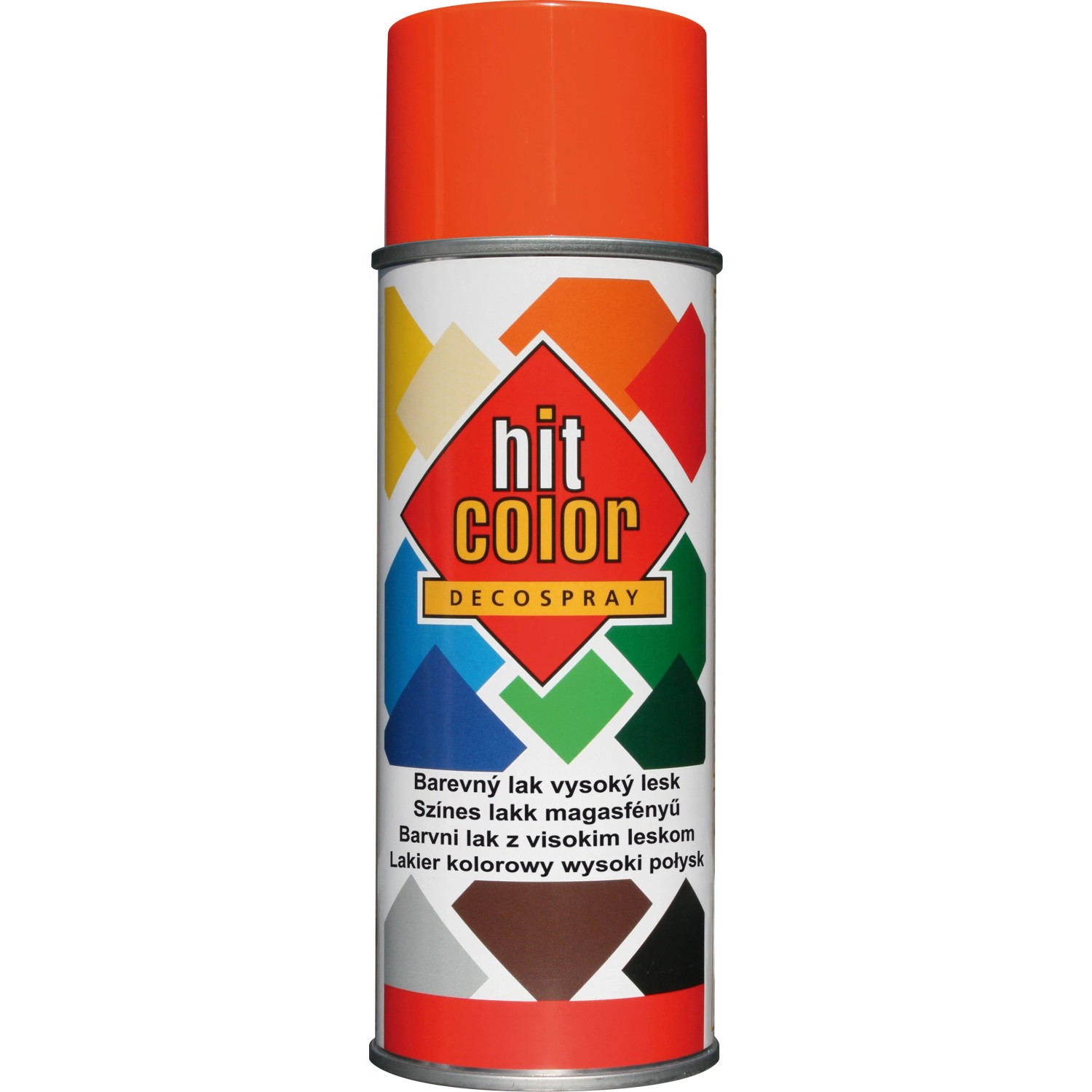 E-shop hitcolor Dekoratívny lak v spreji vysoký lesk RAL 2004 oranžový pravý 400 ml