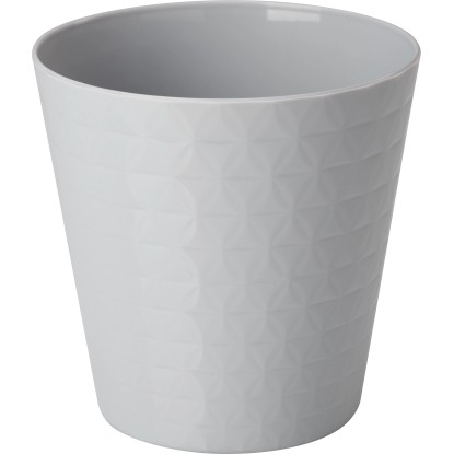 Kvetináč z plastu lesklý priemer 19 cm x 19 cm strieborný